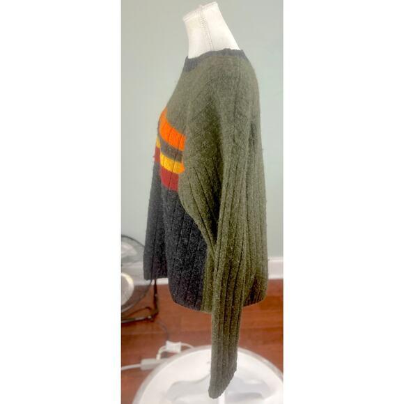 Vintage 90s Y2K SKYR 100% Shetland Wool Striped Size L - Picture 4 of 7